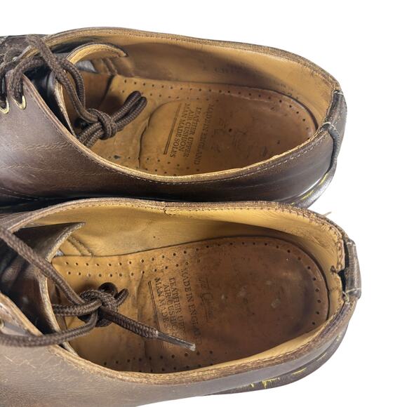 Vtg 90’s Dr Martens Shoes Brown Leather 4 Eye Oxford Grunge England UK 8 US 9 - Picture 8 of 13